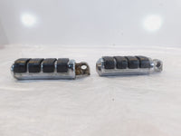 Pair Harley Touring Dyna Sportster & Softail Chrome & Rubber Footpeg Footrests - C3 Cycle