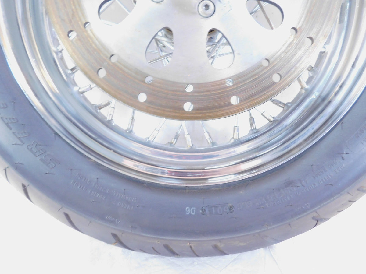 2000 2001 2002 & 2003 Indian Gilroy Scout Chrome Laced Rear Wheel Rim - Bent - C3 Cycle