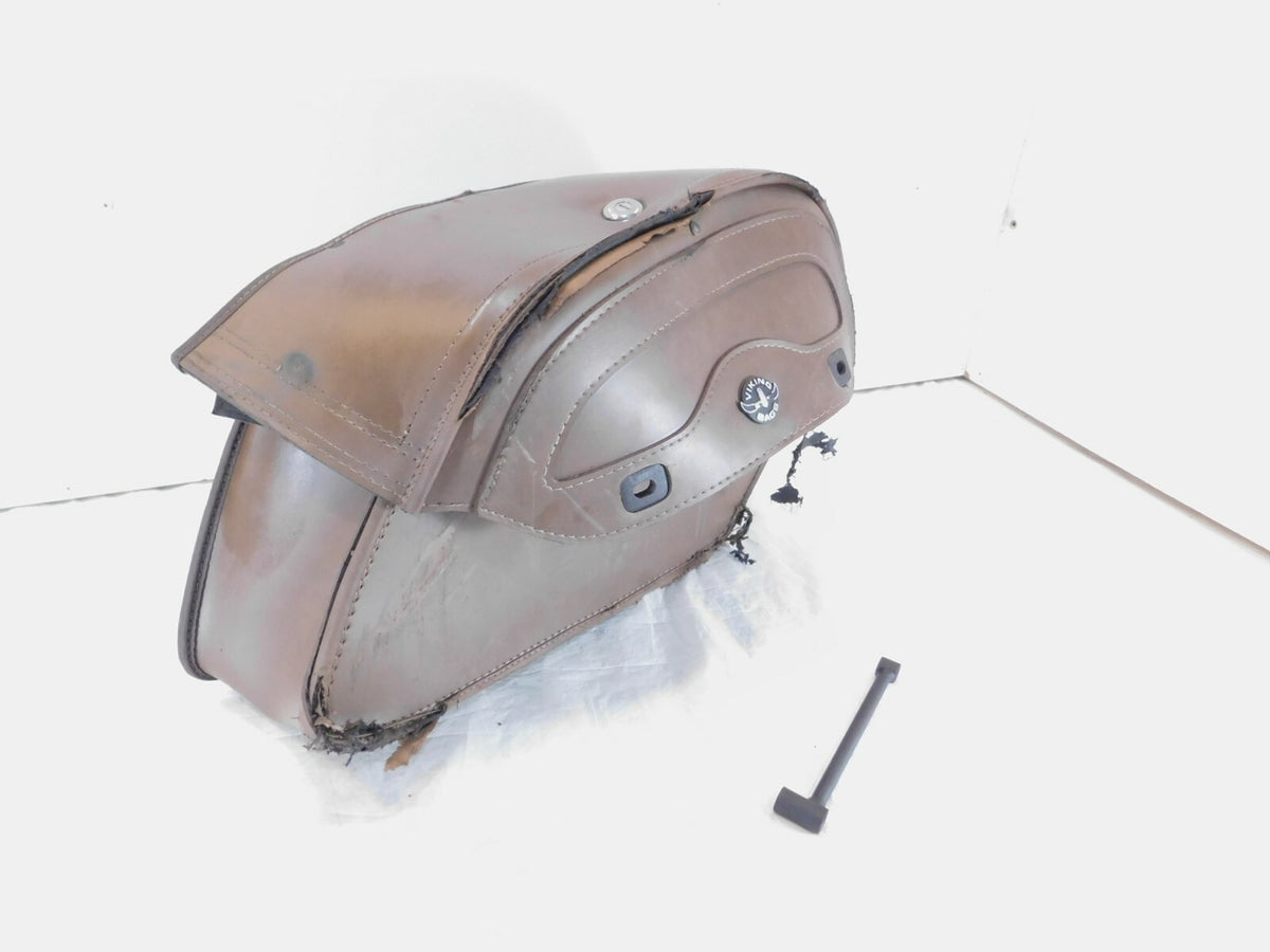 Harley Davidson Dyna Street Bob Wide Glide Right Brown Viking Side Bag Saddlebag - C3 Cycle