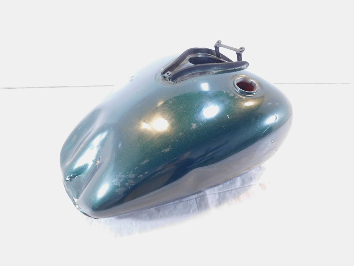 Yamaha V-Star 650 XVS650 Classic Green Gas Petrol Fuel Tank Reservoir - Dented - C3 Cycle