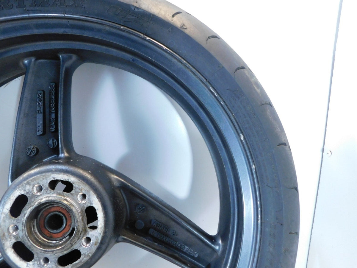 1995 1996 1997 Kawasaki GPz1100 ZX1100E Gray Front Cast Wheel Rim & Tire 17x3.5"