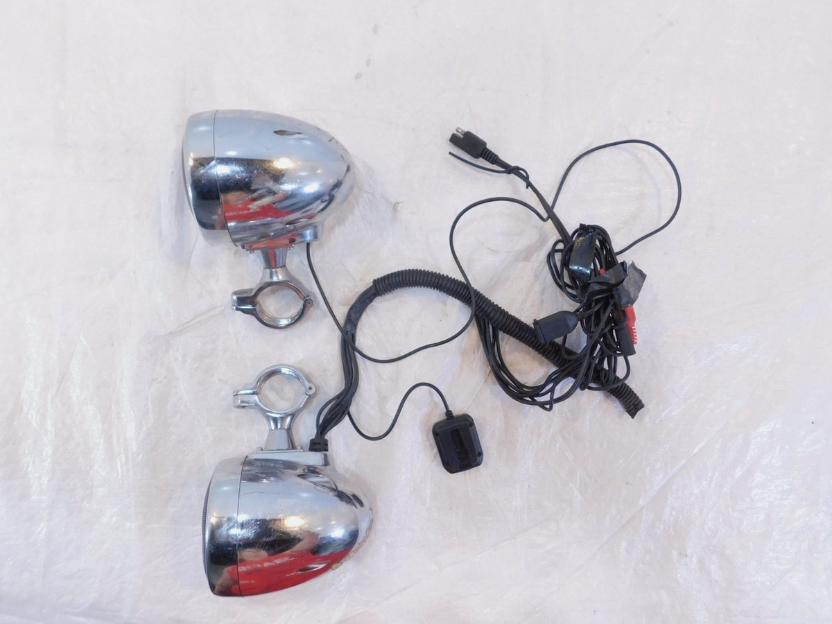 1995 95 Honda Shadow VT1100C Front Handlebar Clamp On Speakers & Controller - C3 Cycle
