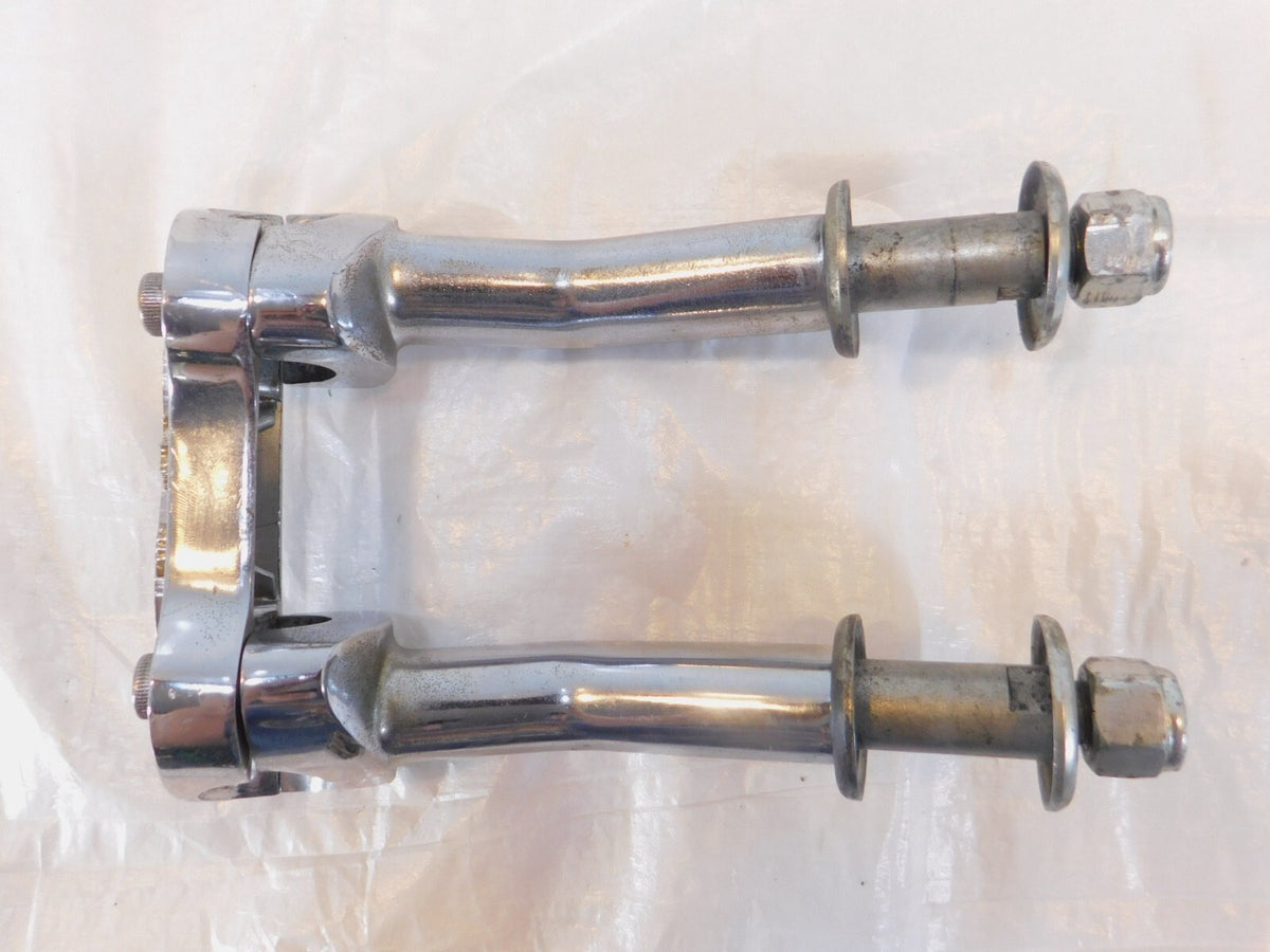 Harley Dyna Wide & Super Glide Custom Chrome Handlebar Mount Clamp Brackets - C3 Cycle