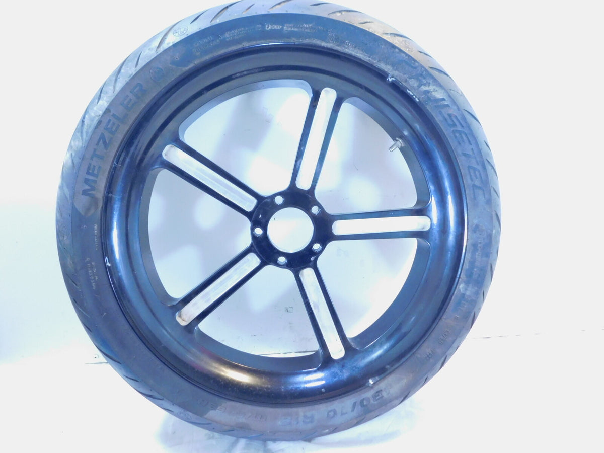 2001 Titan Phoenix ZRM ZSX Softail EVO Black Cast Front Wheel Rim & Tire Damaged - C3 Cycle
