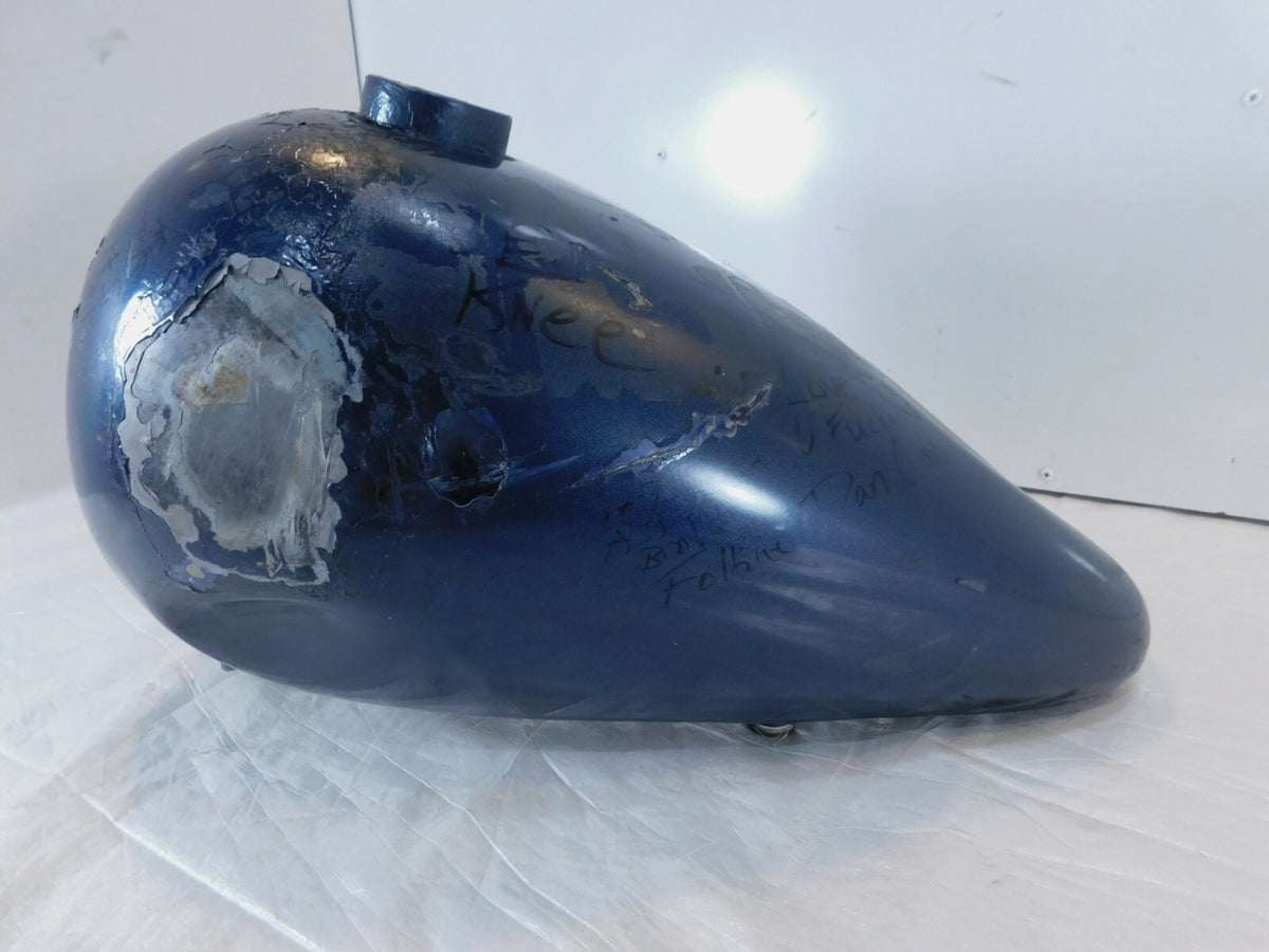 1977-1985 Harley Davidson FX & FXE Shovelhead Blue Left Fuel Gas Petrol Tank - C3 Cycle