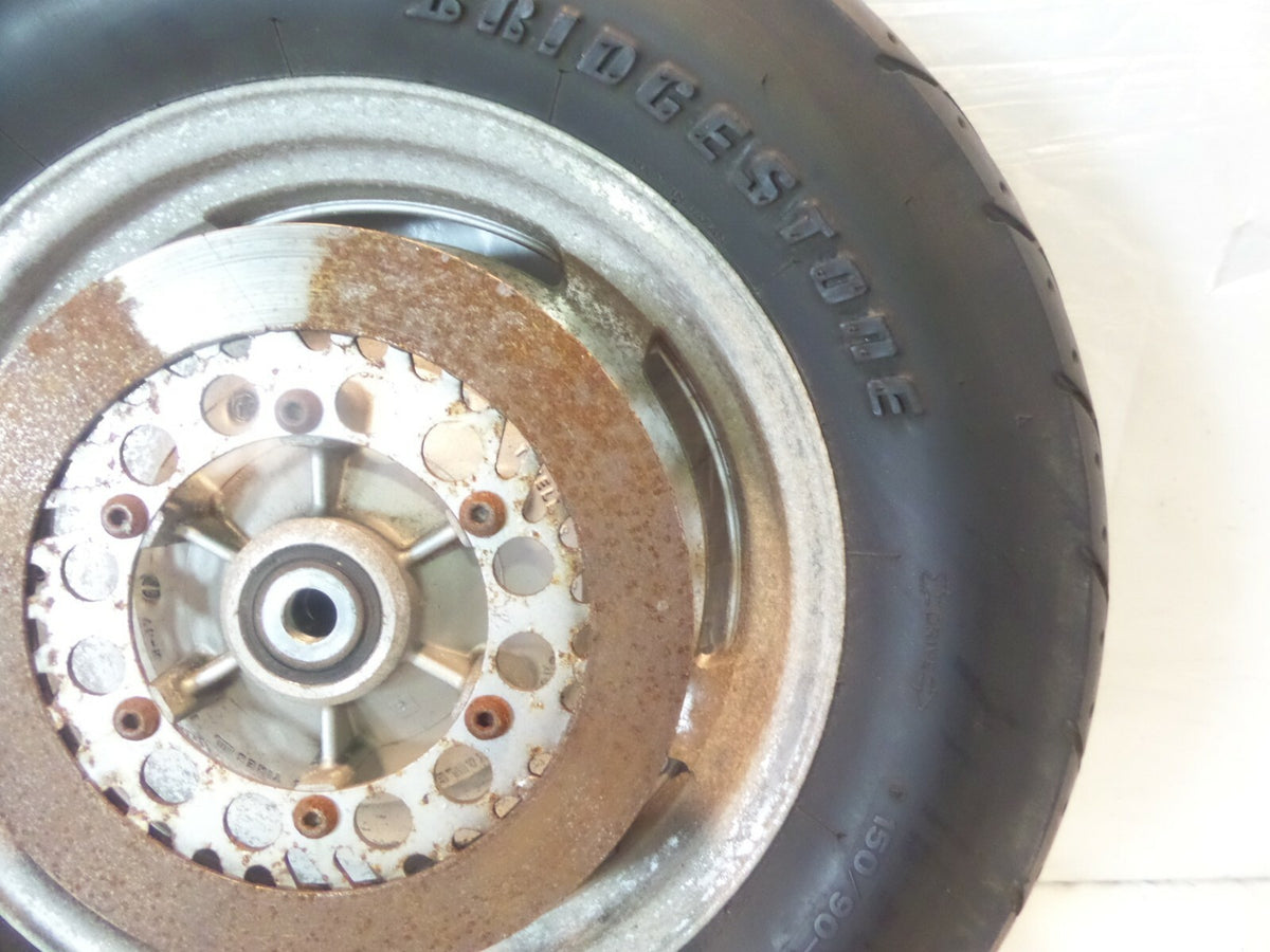 1999-2004 Yamaha V-Max 1200 VMX12 OEM Silver Cast Rear Back Wheel Rim Hub & Tire - C3 Cycle