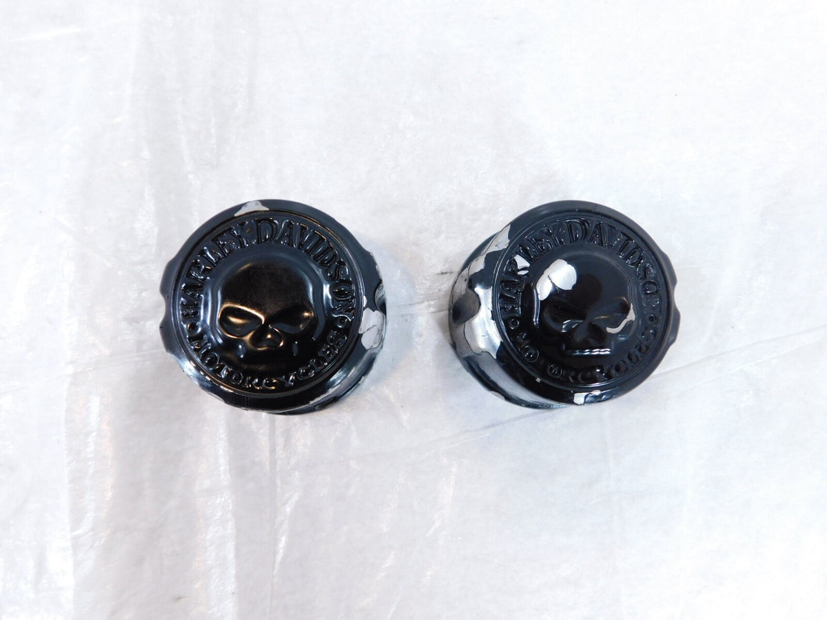 Harley Davidson Touring Dyna & Softail Willie G Skull Front Axle Nut Covers - C3 Cycle