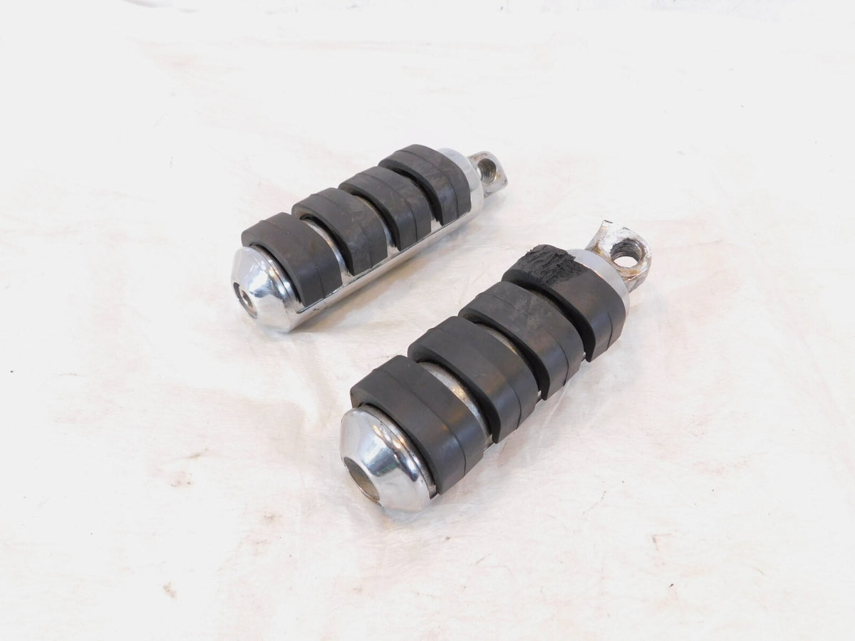 Pair Harley Touring FXR Dyna Sportster & Softail Black ISO Peg Footpeg Footrests - C3 Cycle