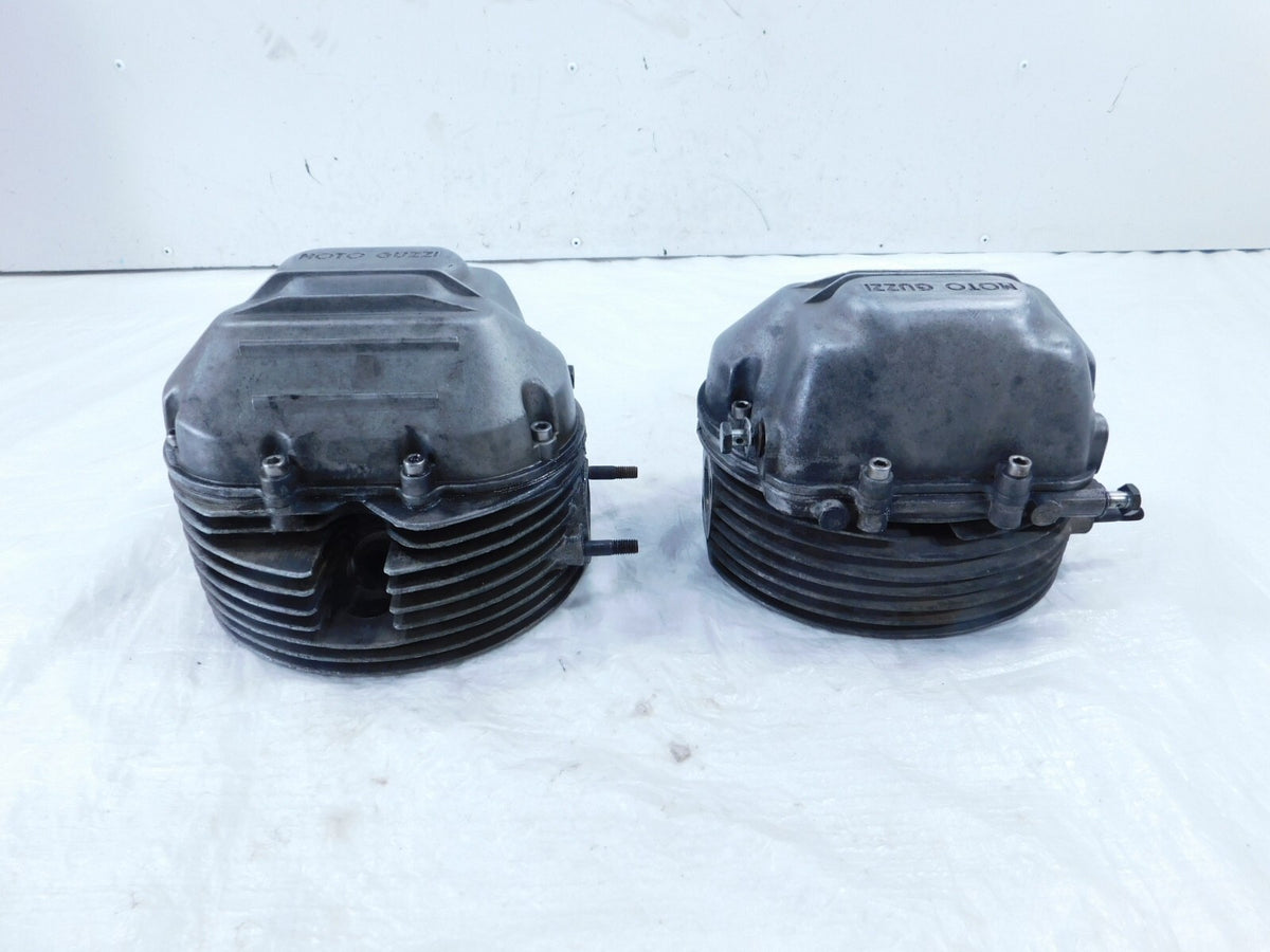 1976 76 Moto Guzzi Convert I V1000 Left/Right Cylinder Heads w/ Valves & Covers - C3 Cycle