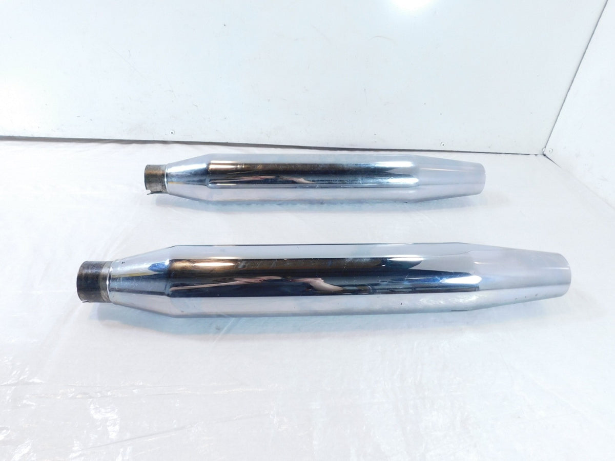 Harley Davidson Dyna Super Glide & Low Rider Chrome Exhaust Header Pipe Mufflers - C3 Cycle