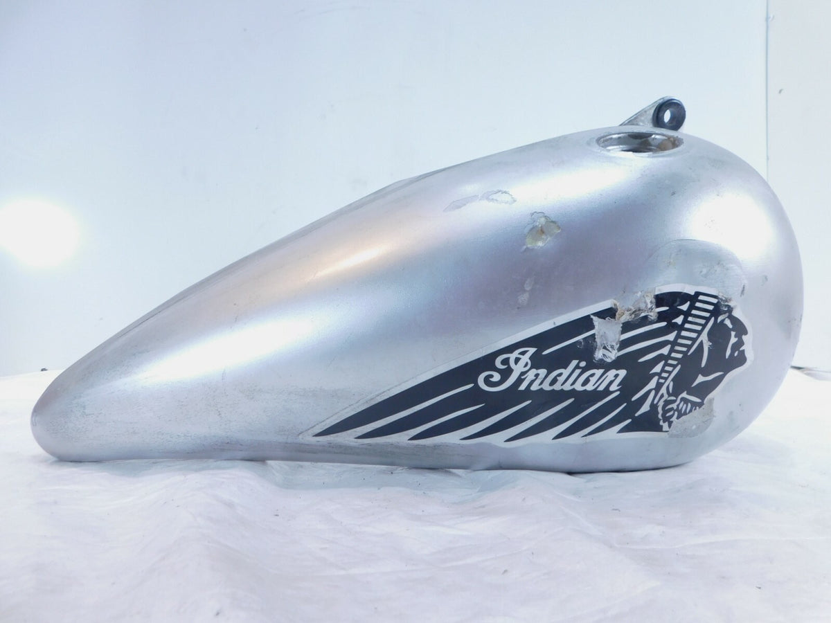 01 2001 Indian Gilroy Scout Right Fuel Gas Petrol Tank Silver- Dented - C3 Cycle