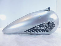 01 2001 Indian Gilroy Scout Right Fuel Gas Petrol Tank Silver- Dented - C3 Cycle
