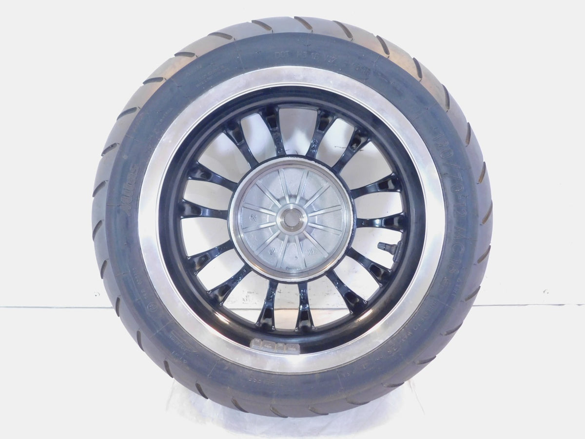 Piaggio Vespa Sprint 50 125 150 Black Spoked Rear Wheel Rim w/ Tire 12x3 - C3 Cycle