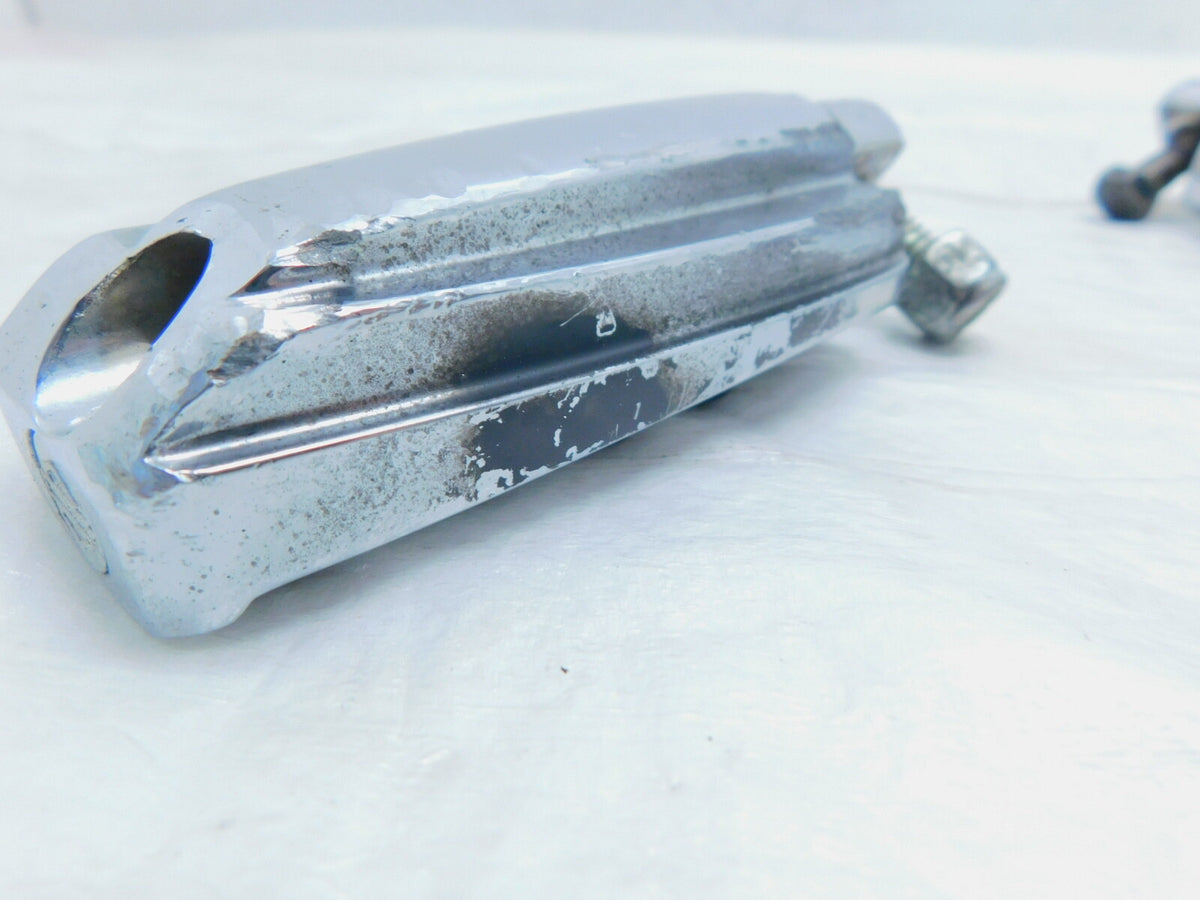 Harley Touring Dyna Sportster & Softail Large Chrome & Rubber Footpegs Footrests - C3 Cycle