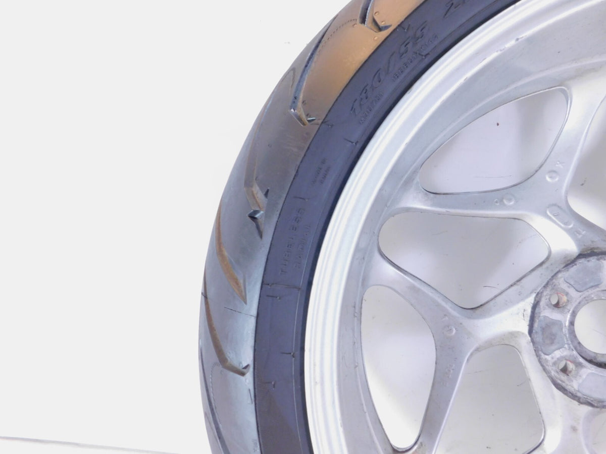 2006-2013 BMW F800ST Silver Cast Rear Wheel Rim & Tire - 17x5.5" - 36317684724 - C3 Cycle