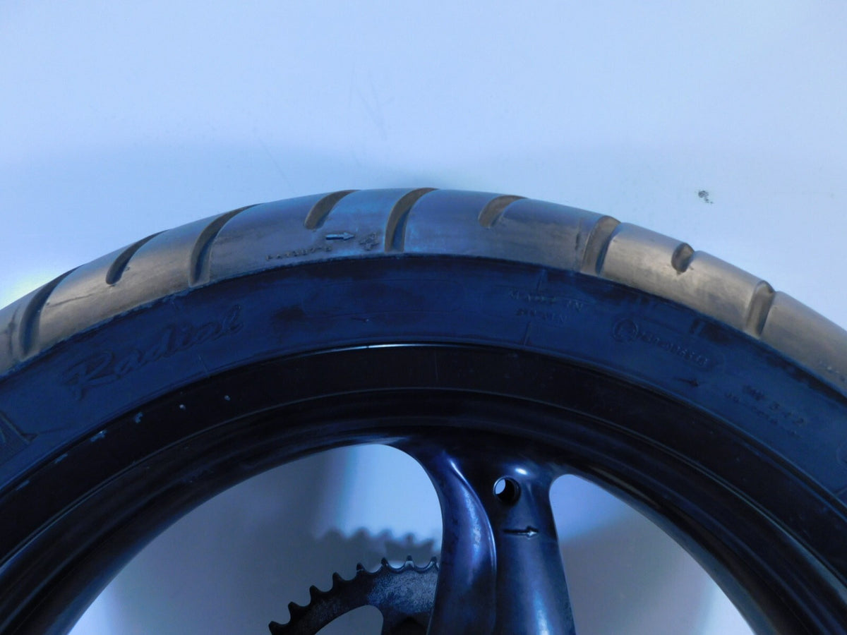 2002 & 2003 Ducati Monster 620 750 & 800 Black Rear Wheel Rim & Tire - Straight - C3 Cycle