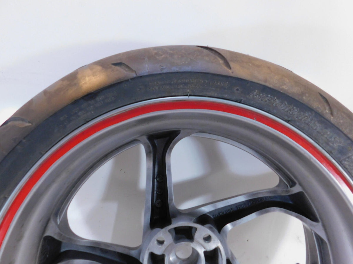 2004-2008 Honda Interceptor 800 VFR800 VFR800A ABS Silver Rear Wheel Rim & Tire - C3 Cycle