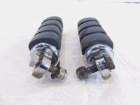 Pair Harley Touring Dyna Sportster & Softail Chrome & Rubber Footpeg Footrests - C3 Cycle