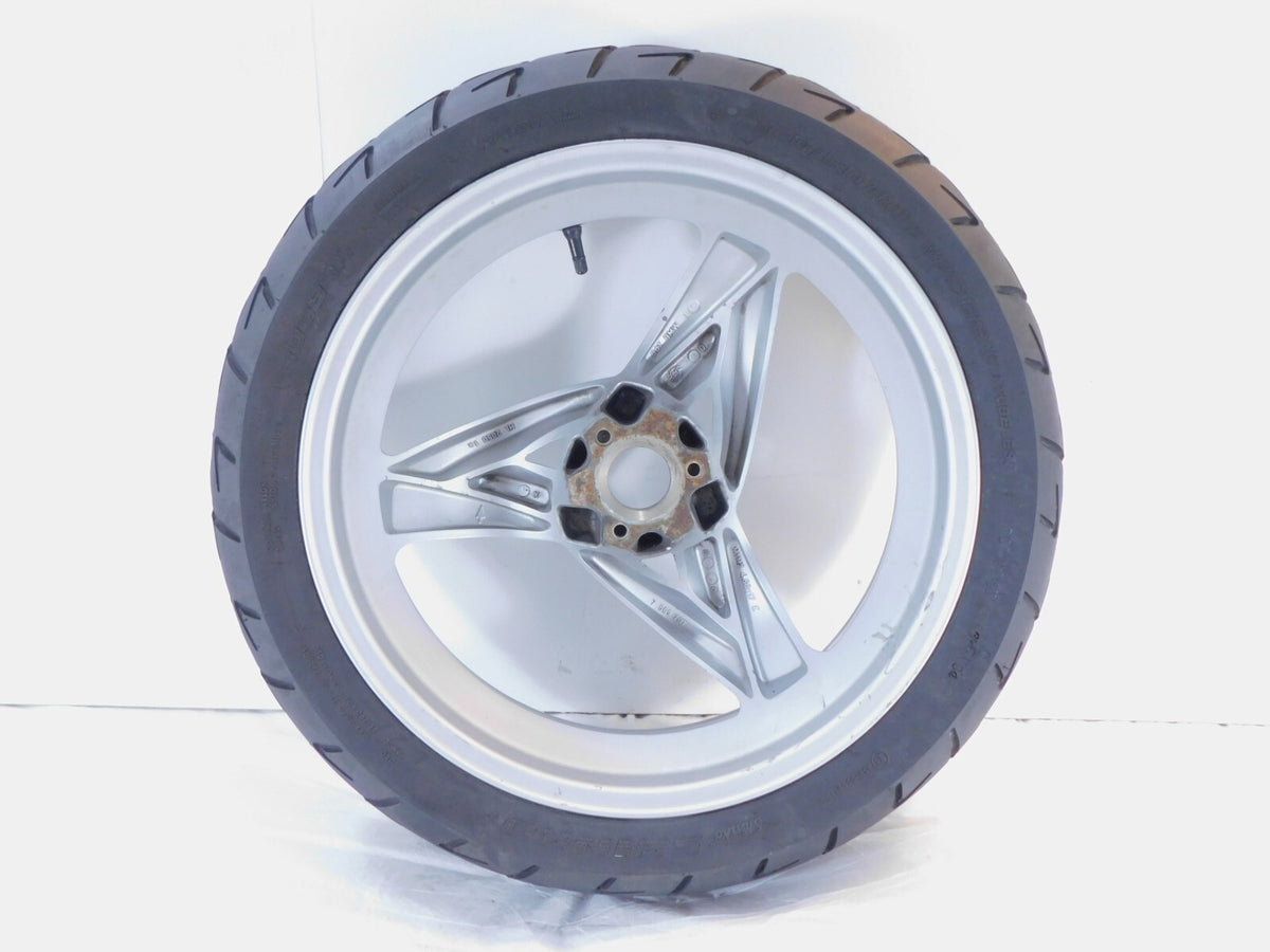 2001-2005 BMW F650 CS F650CS Scarver Silver Rear Rim Wheel & Tire - 36317681009 - C3 Cycle