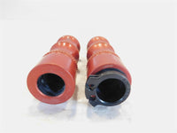 06 Vulcan 900 Classic Red Left & Right Handlebar Handle Bar Throttle Grip Tubes - C3 Cycle