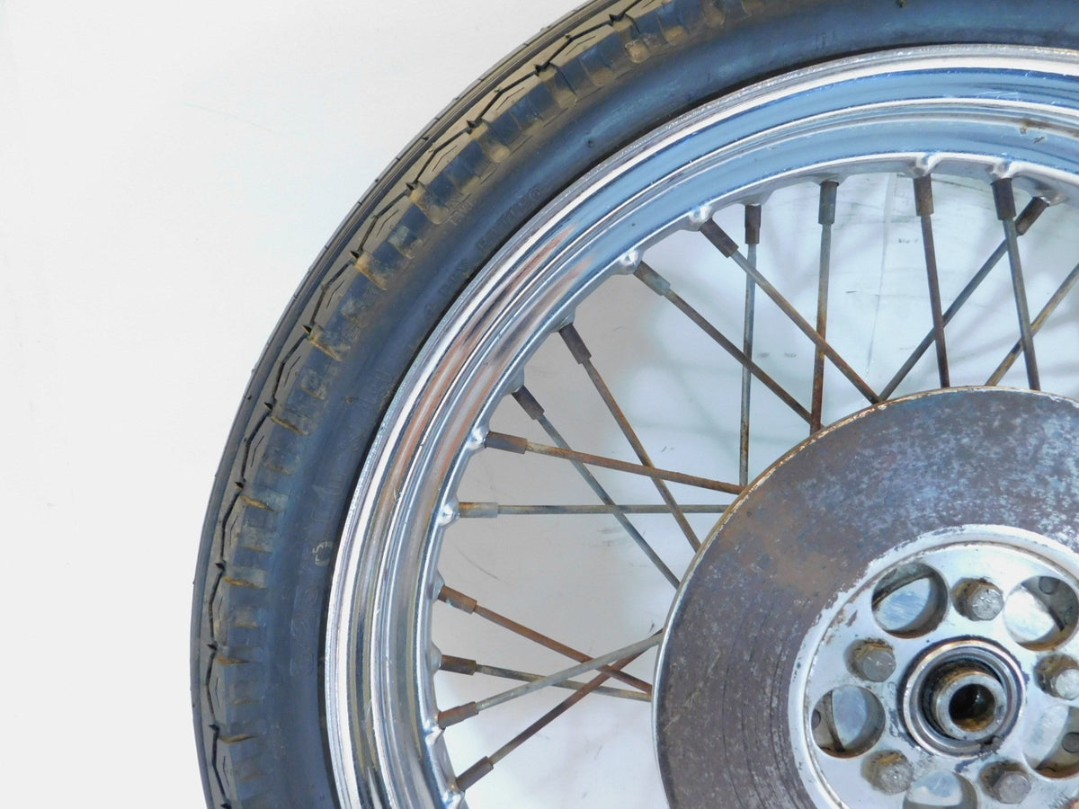 Harley Davidson XLH Ironhead Sportster 1000 Laced Spoked Front Wheel Rim & Tire - C3 Cycle