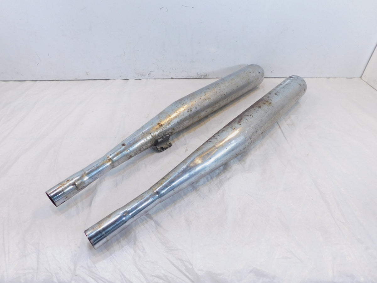 Pair BMW Airhead R50/5 R60/5 R75/5 Chrome Left/Right Exhaust System Mufflers - C3 Cycle