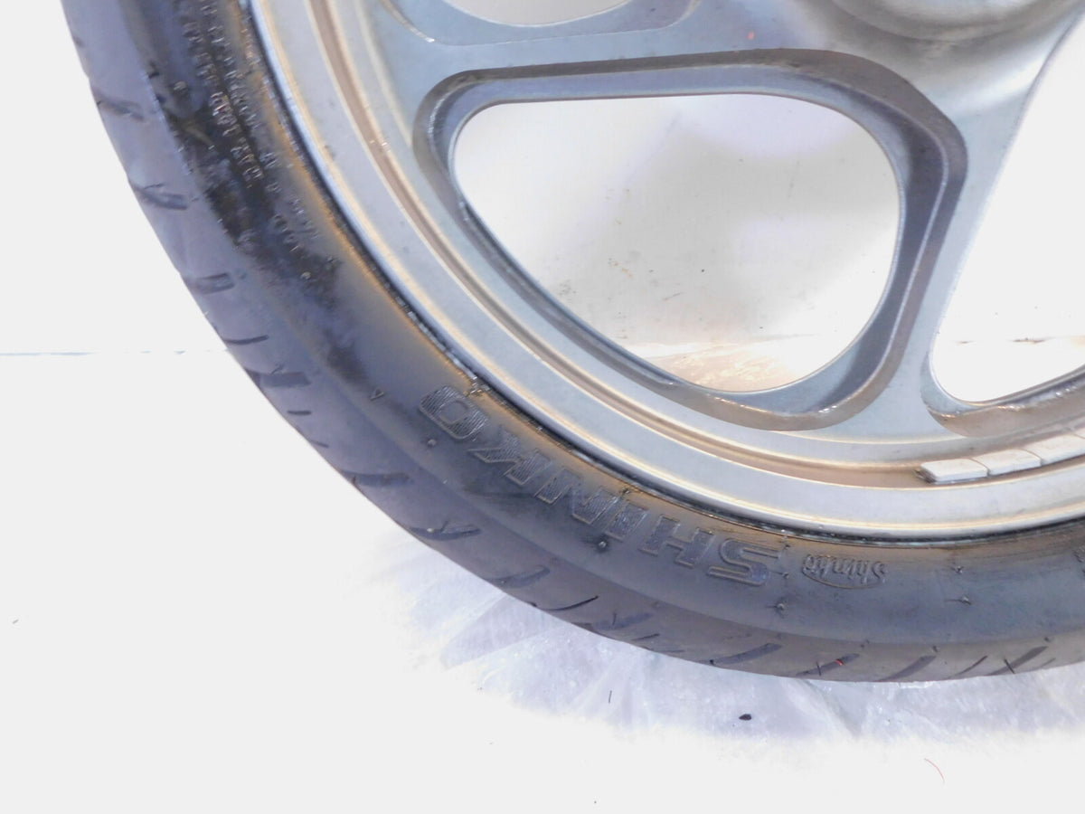 1994-2006 Kawasaki Concours 1000 ZG1000 Silver Cast Front Wheel Rim & Tire -Bent - C3 Cycle