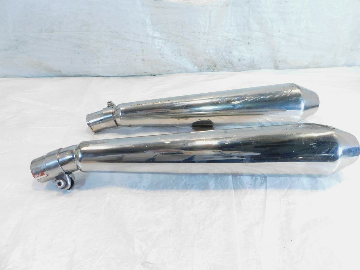 2015 & 2016 Triumph Thruxton 900 Left/Right Rear Exhaust Muffler Pipes - Dents - C3 Cycle
