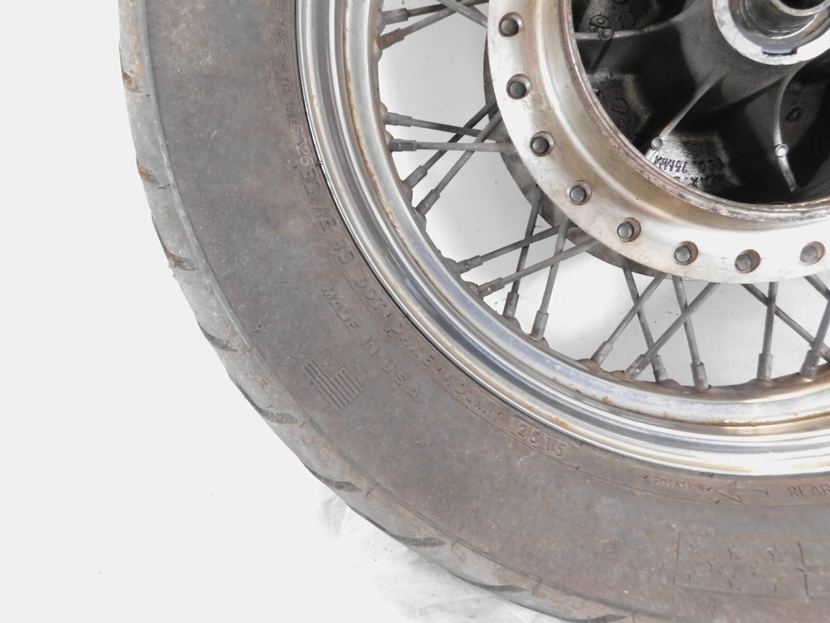 Kawasaki Vulcan 800 1500 Classic Fi Drifter Rear Spoked Wheel Rim & Tire -Bent