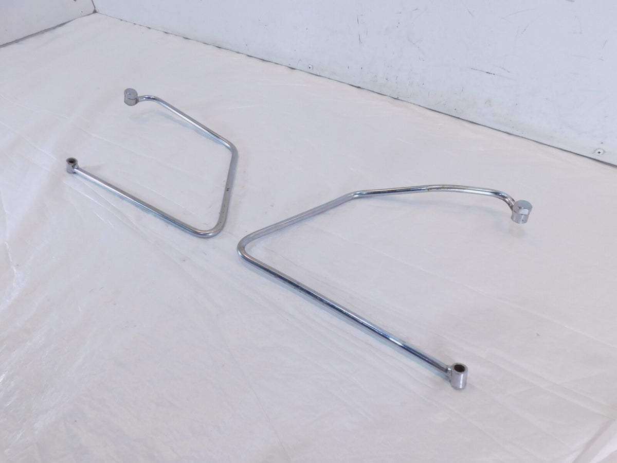 Harley Davidson Sportster 883 1200 Chrome Saddlebag Guard Rail Mount Brackets - C3 Cycle