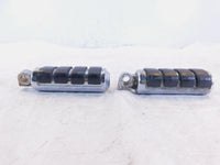 Pair Harley Touring Dyna Sportster & Softail Chrome & Rubber Footpeg Footrests - C3 Cycle