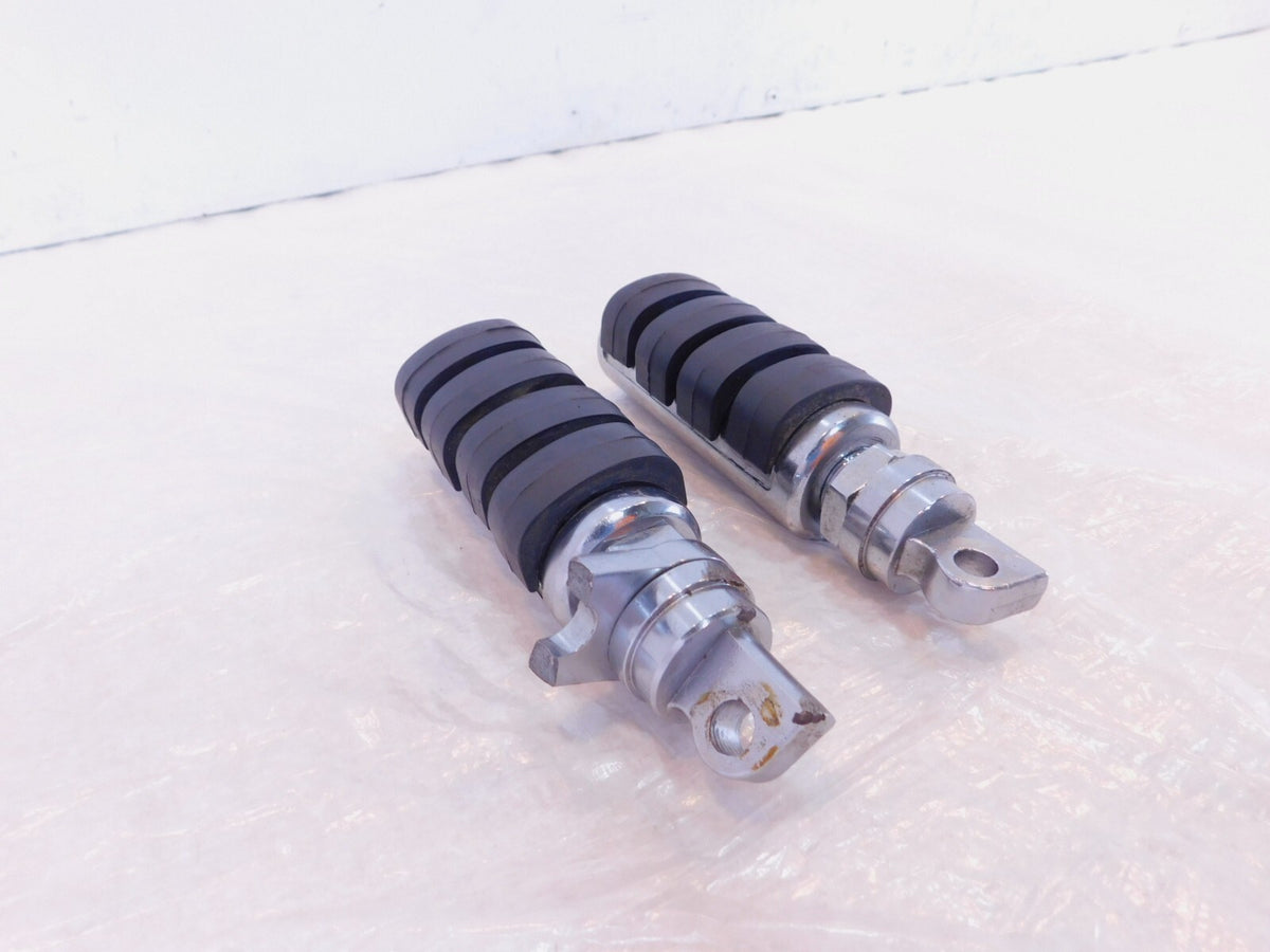 Harley Touring FXR Dyna Sportster & Softail Chrome & Rubber Footpegs Footrests - C3 Cycle