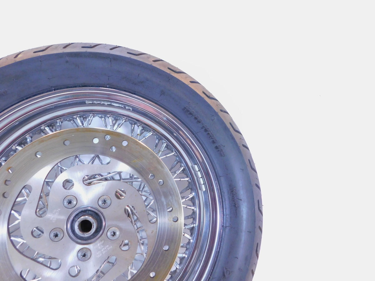 Harley Davidson Softail Sportster 883 & 1200 & FXR Laced Rear Wheel Rim w/ Tire - C3 Cycle