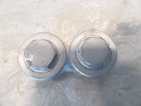 2017 17 Royal Enfield Continental GT 535 Silver Front Fork Tube Bolt Plug Caps - C3 Cycle