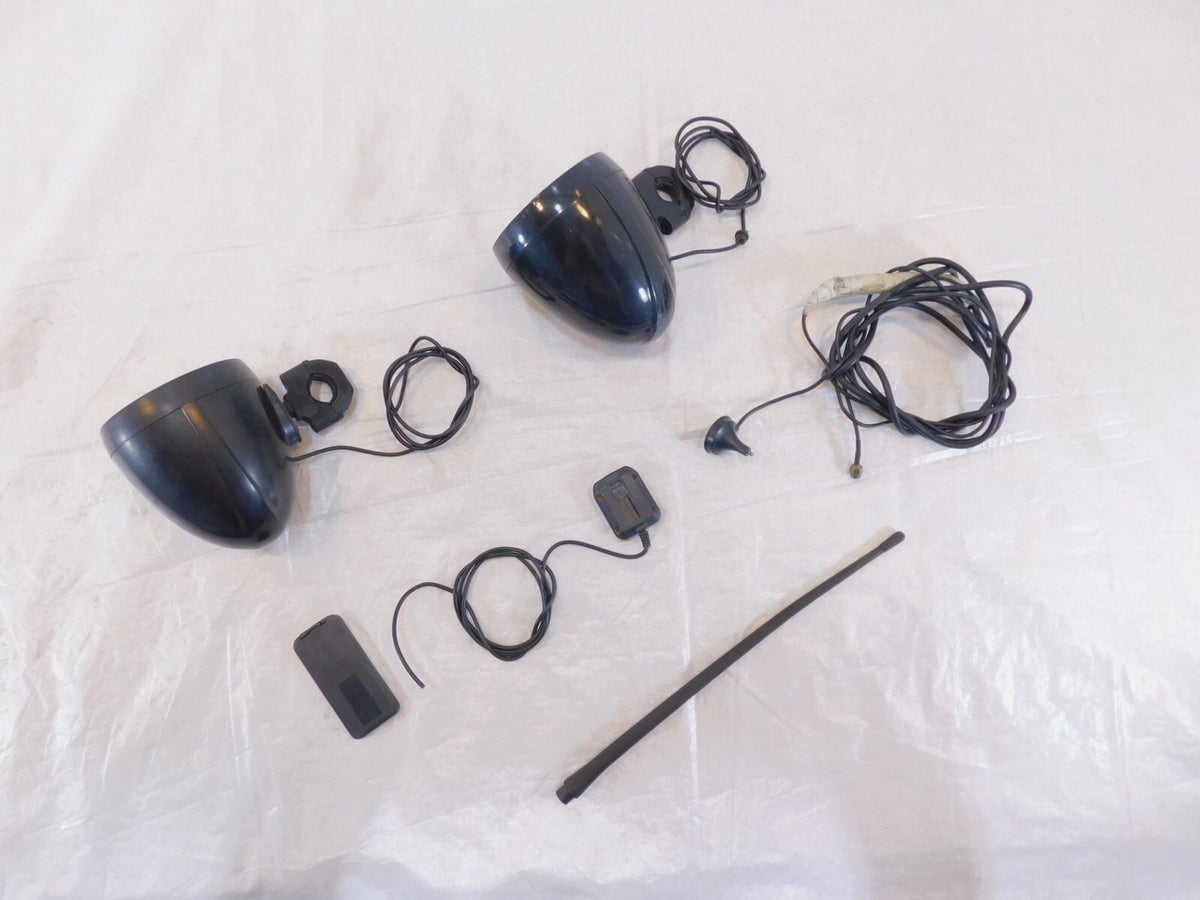 2005-2015 Yamaha Majesty YP400 Handlebar Clamp On Front Shark Speakers Pair - C3 Cycle