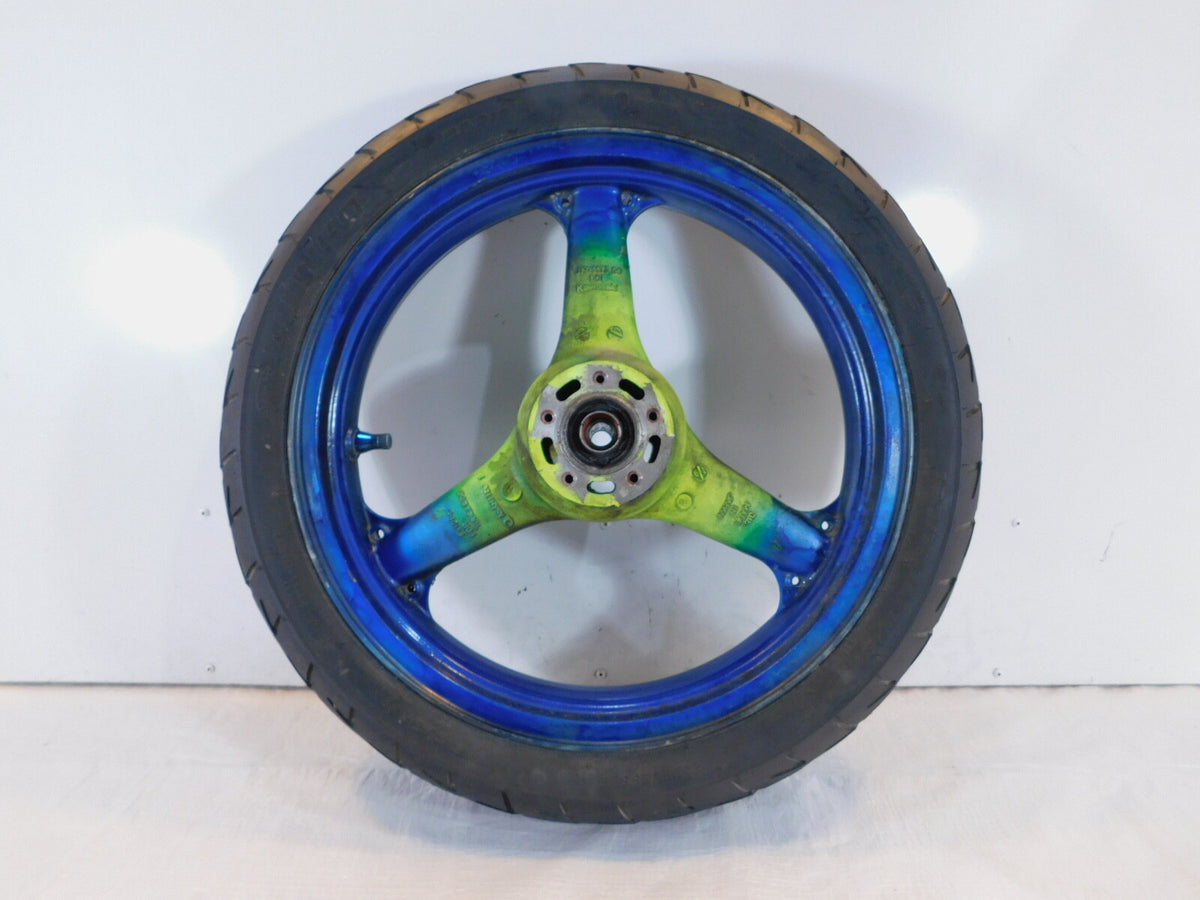 2000-2005 Kawasaki ZR-750 ZR750 ZR-7S ZR-7 ZR7 Green Front Wheel Rim & Tire - C3 Cycle