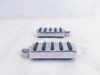 Pair Harley Touring Dyna Sportster & Softail Chrome & Rubber Footpeg Footrests - C3 Cycle