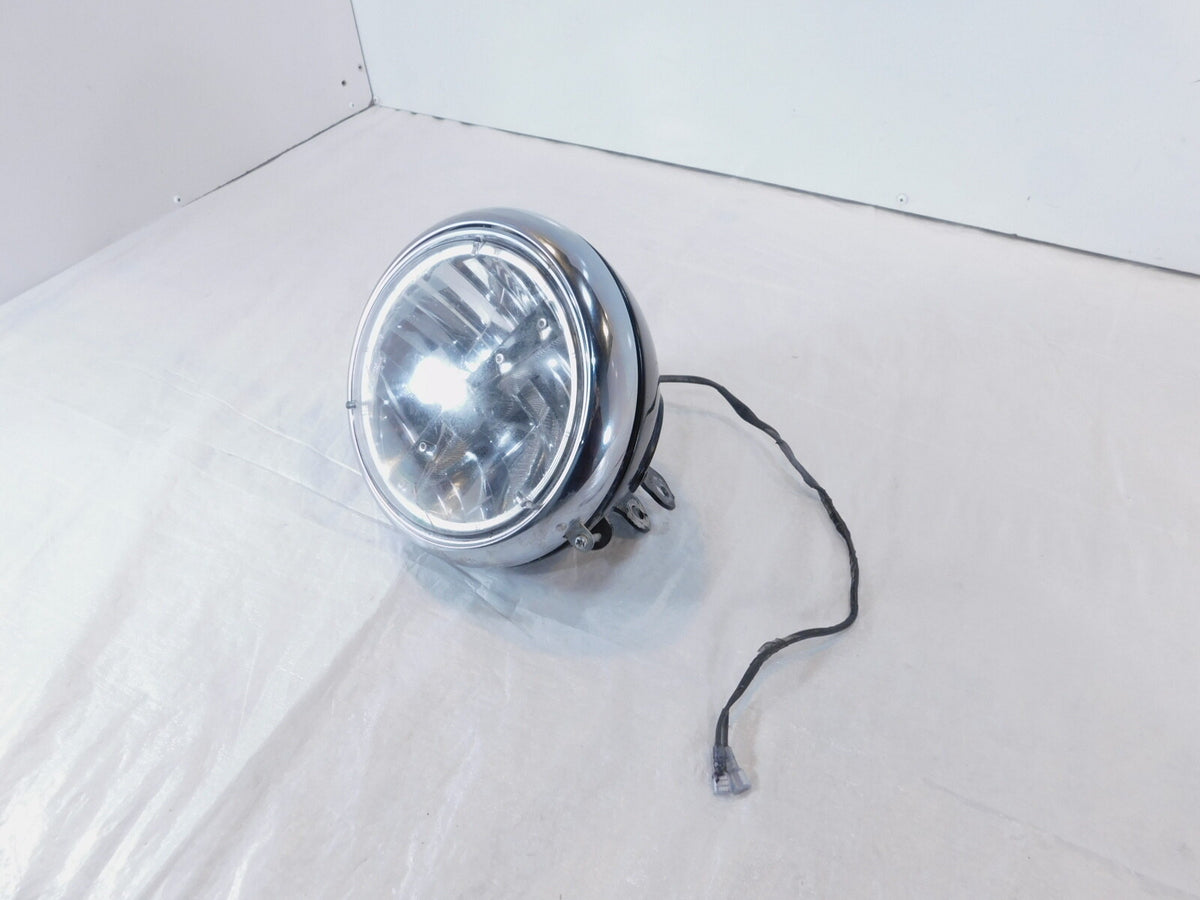 Dented Harley Softail Heritage Classic Fat Boy Black Headlight & Housing Bucket - C3 Cycle
