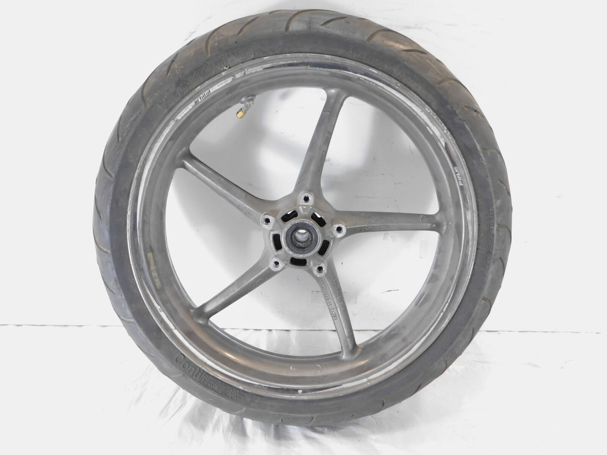 2006-2016 Triumph Daytona 675 Spoked Front Wheel Rim & Tire 3.5" x 17" - Cracked - C3 Cycle