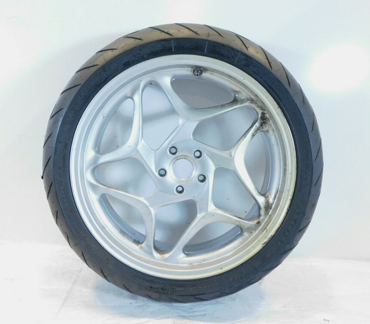 2005-2013 BMW F800ST Silver Cast Rear Wheel Rim & Tire - 36317684724 - C3 Cycle