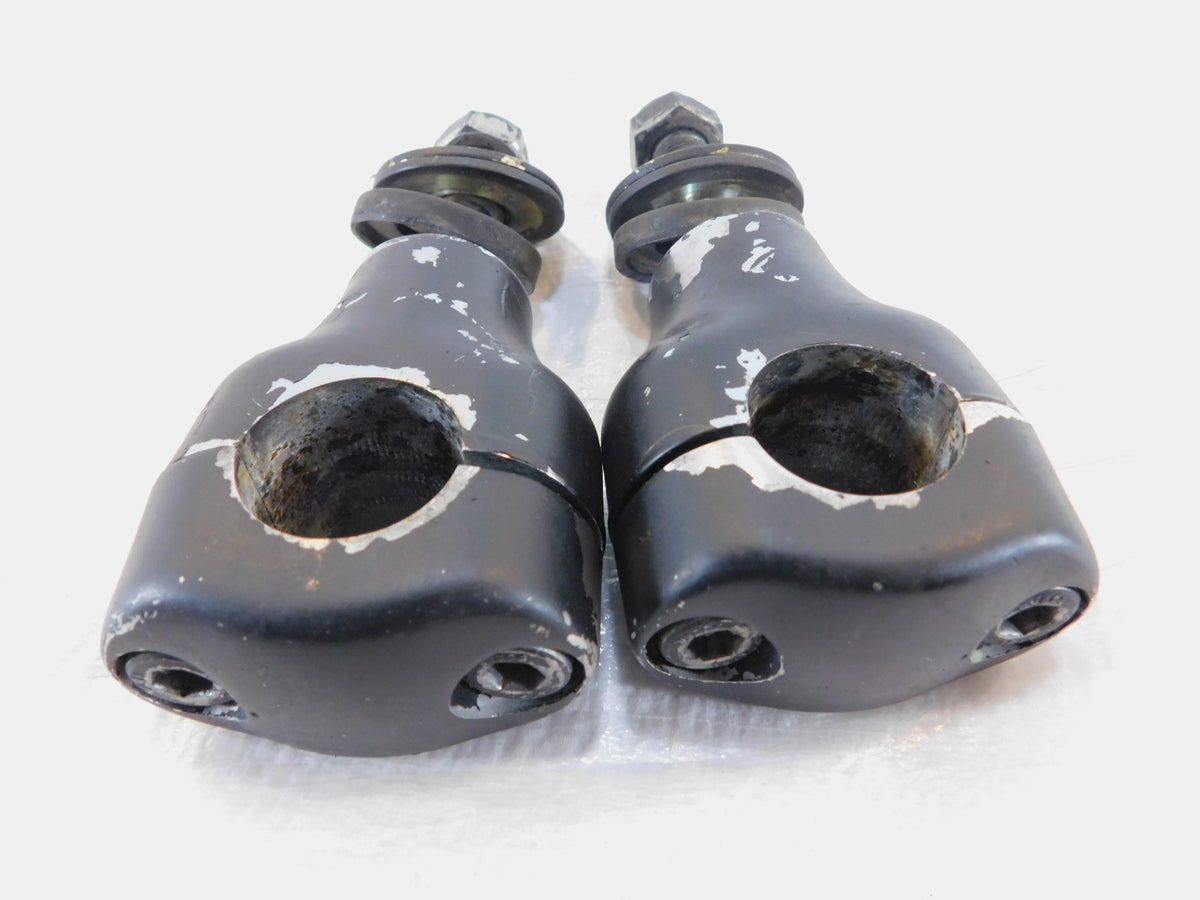 Yamaha Road Star Silverado V-Star 650 1100 Black Handlebar Riser Mount Clamps - C3 Cycle