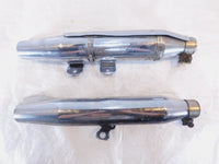 Harley Softail Heritage Classic Fishtail Chrome Front Rear Exhaust Pipe Mufflers - C3 Cycle