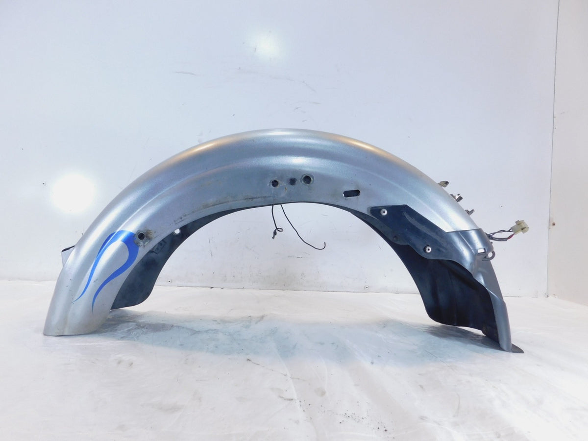 1981-1993 Harley Davidson Sportster 883 1100 1200 Silver Blue Rear Cover Fender - C3 Cycle