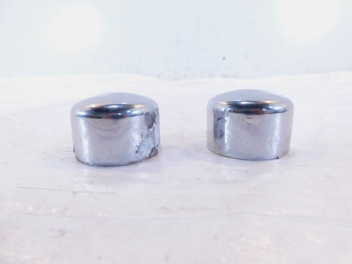 2 Harley Electra Glide V-Rod Softail Dyna Sportster Chrome Front Axle Nut Covers - C3 Cycle