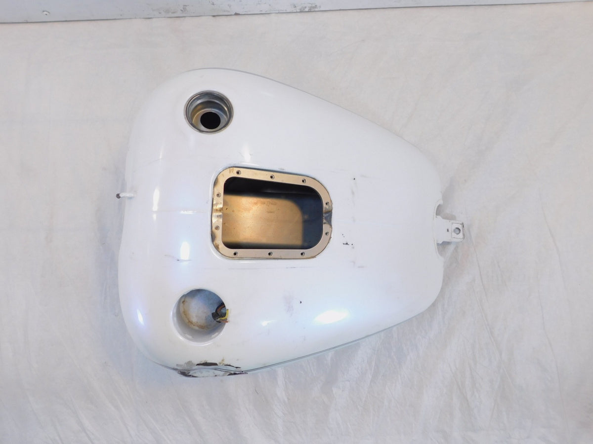 Harley Davidson Softail Heritage Classic & Fat Boy White Fuel Gas Tank - Dented - C3 Cycle