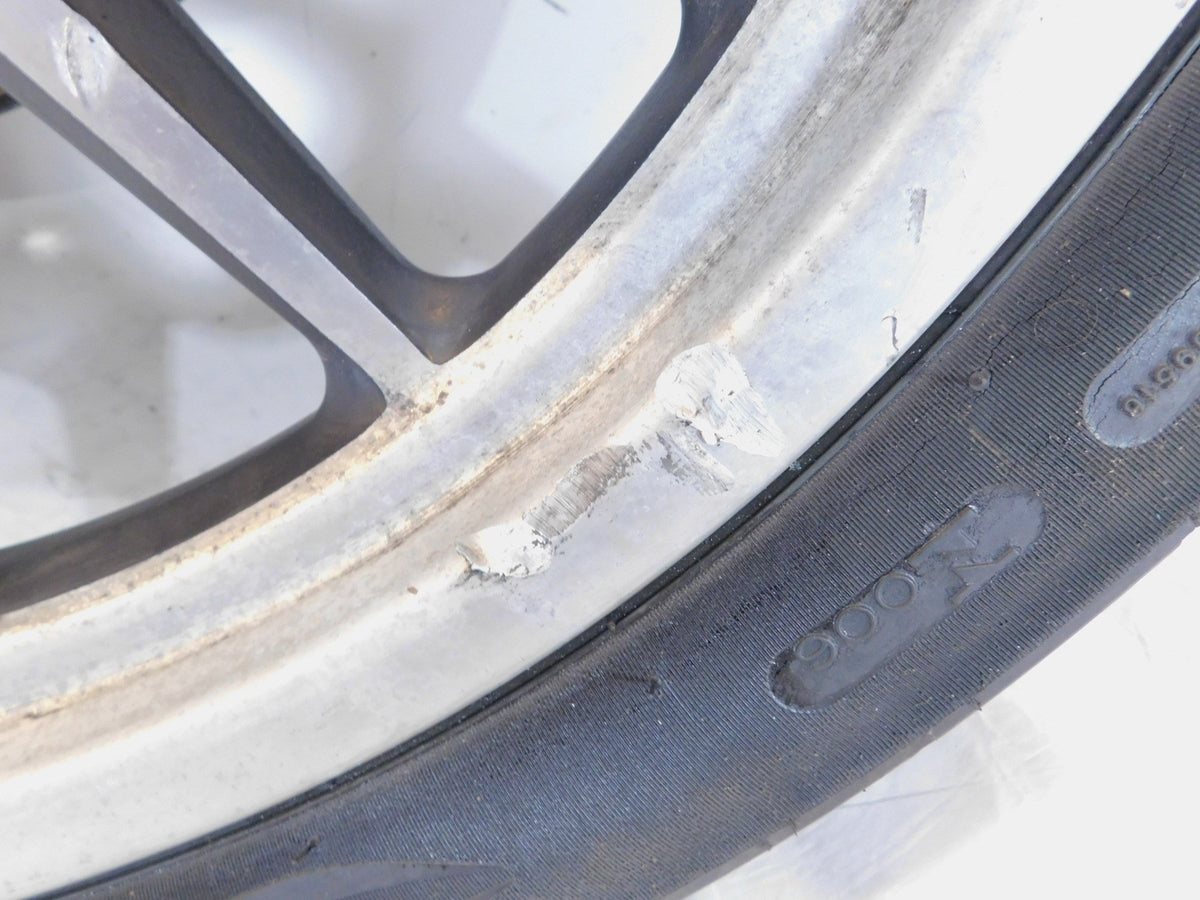 2008-2012 Harley Davidson Dyna Low Rider FXDL Silver Cast Front Rim Wheel - BENT - C3 Cycle
