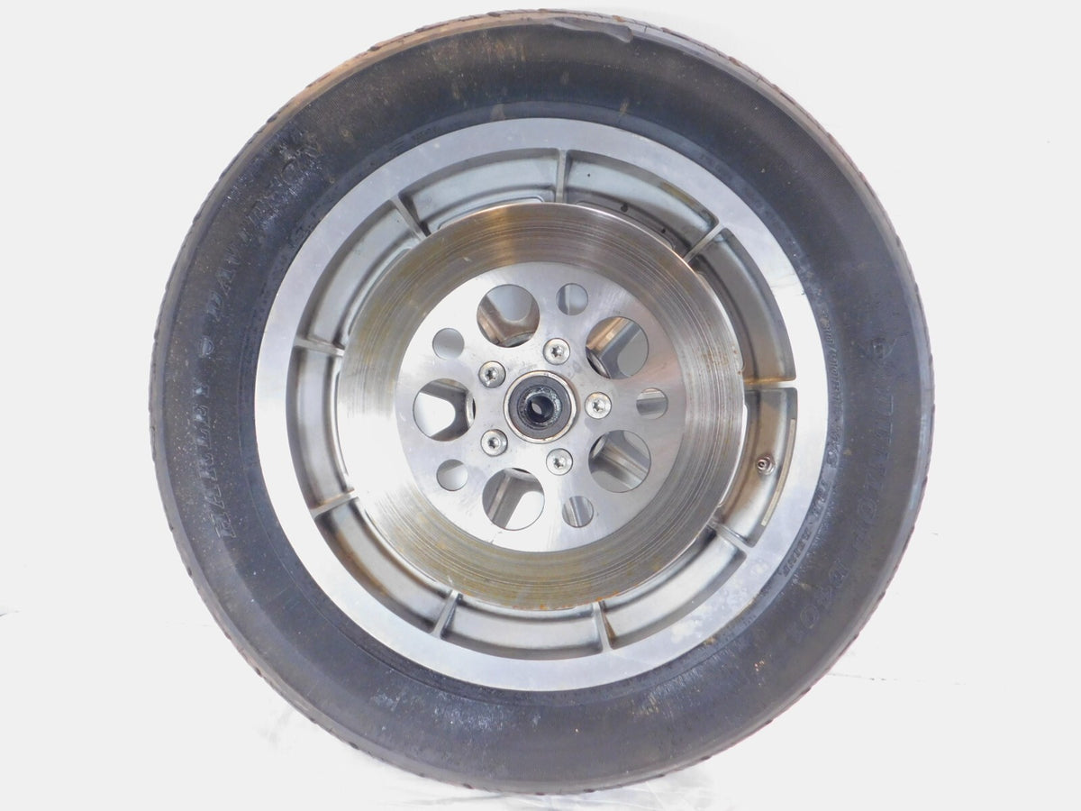 Harley Davidson Dyna Softail & Sportster 883 Cast Rear Wheel Rim & Tire - BENT - C3 Cycle