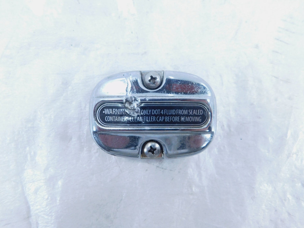 Harley Road King Street & Electra Glide Chrome Rear Master Cylinder Cap Lid - C3 Cycle