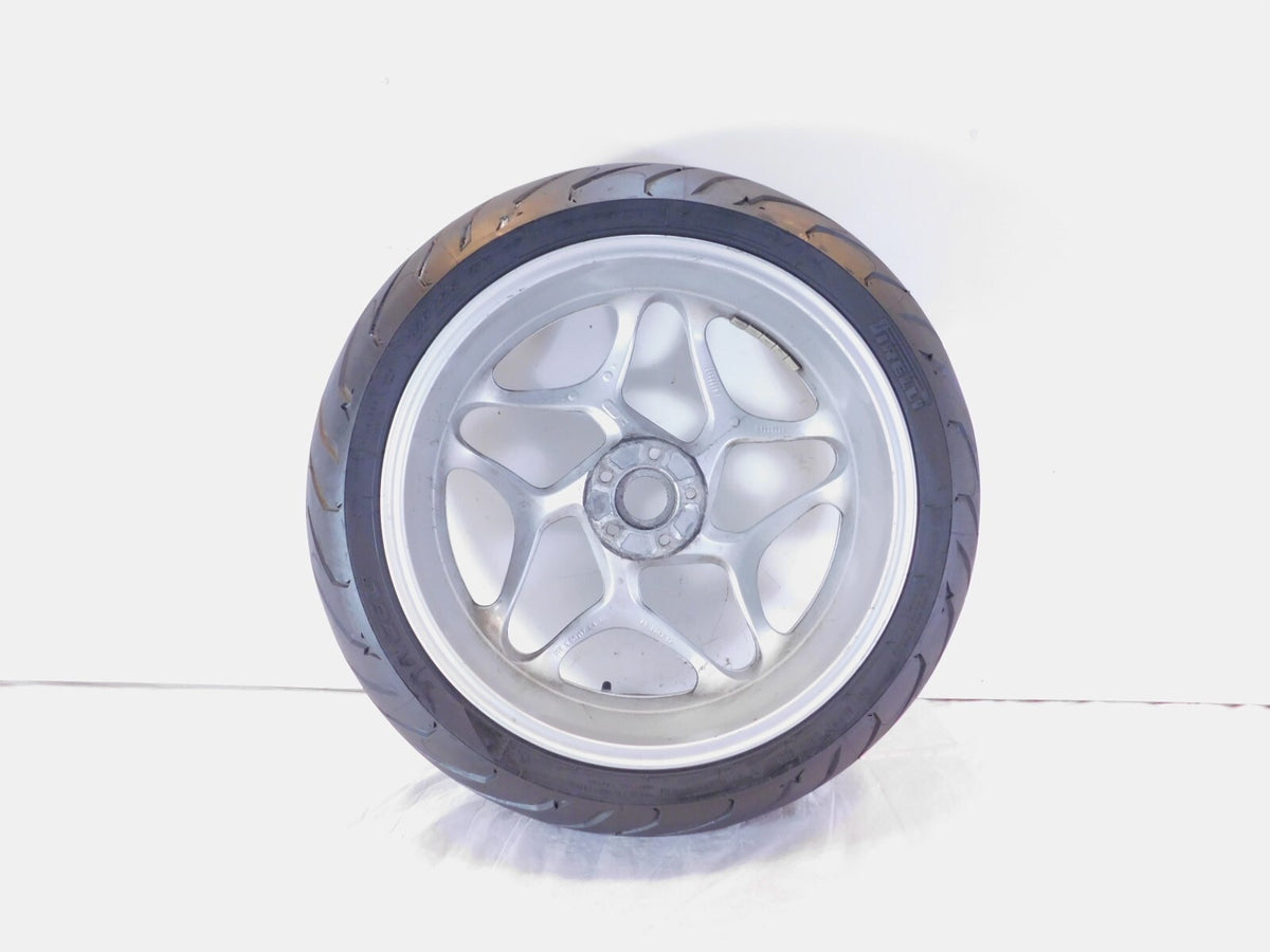 2006-2013 BMW F800ST Silver Cast Rear Wheel Rim & Tire - 17x5.5" - 36317684724 - C3 Cycle