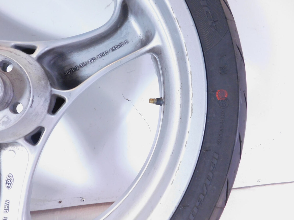 BMW R1100R R1100RT R1100RS R850R & K1 K1100LT Cast Silver Rear Wheel Rim & Tire - C3 Cycle